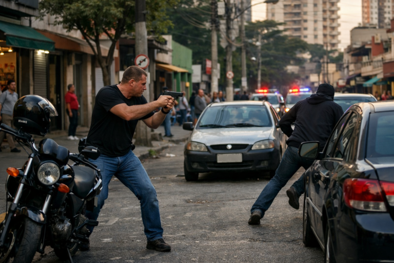 Policial de folga reage a assalto no Ipiranga e vítima acaba baleada durante ação